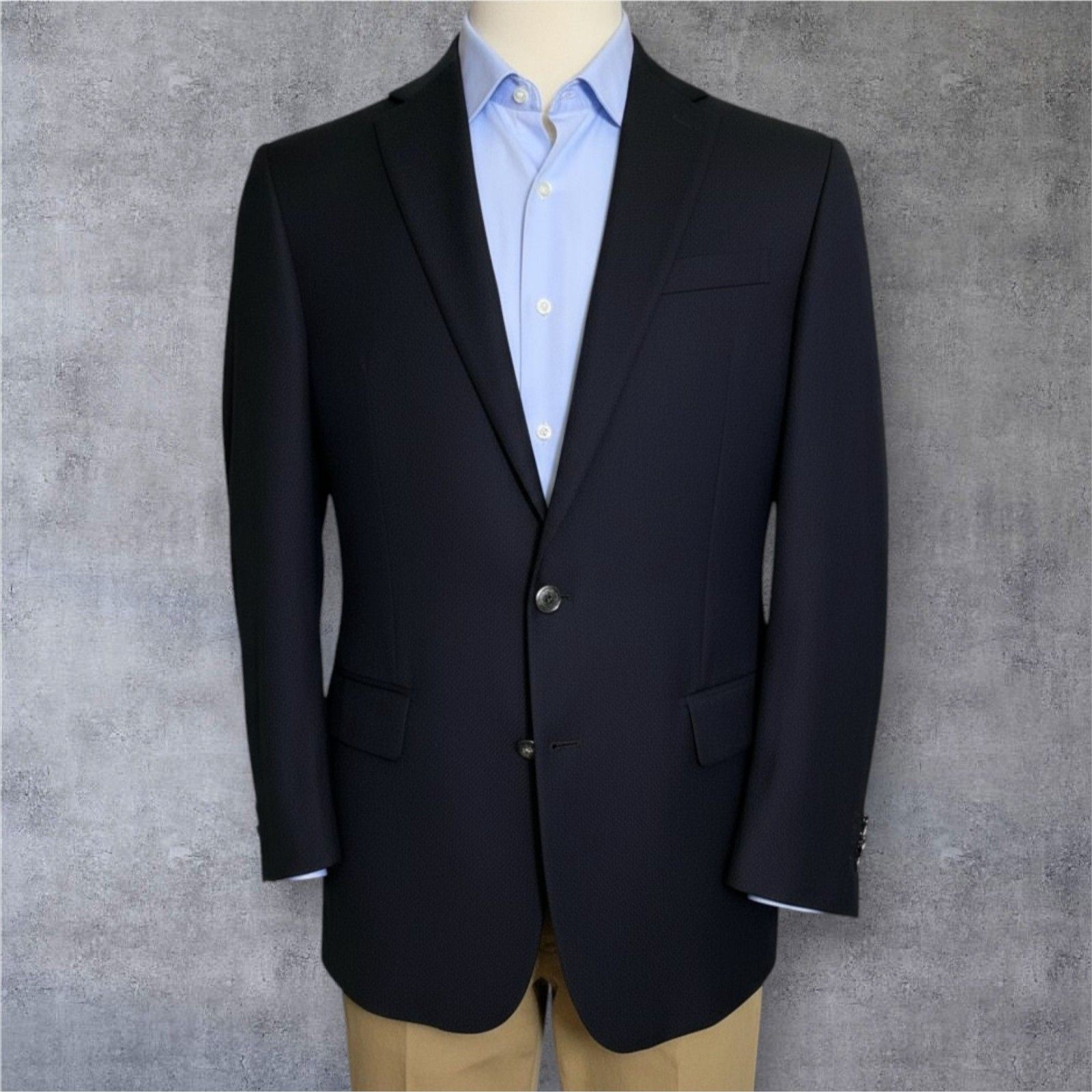 Joseph Abboud Mens Blazer Sport Coat 2-Button Suit Jacket 36r Black Italian Wool